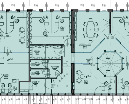 Repräsentatives Büro in architektonisch markantem Bürohaus