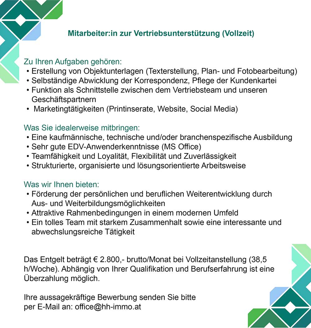 Text für Stellenausschreibung